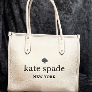 EUC WHITE Kate Spade Ella Tote - Pebbled Leather